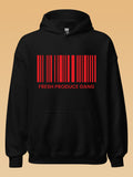 Black pullover hoodie with Large Red logo
